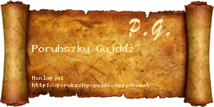Porubszky Gujdó névjegykártya